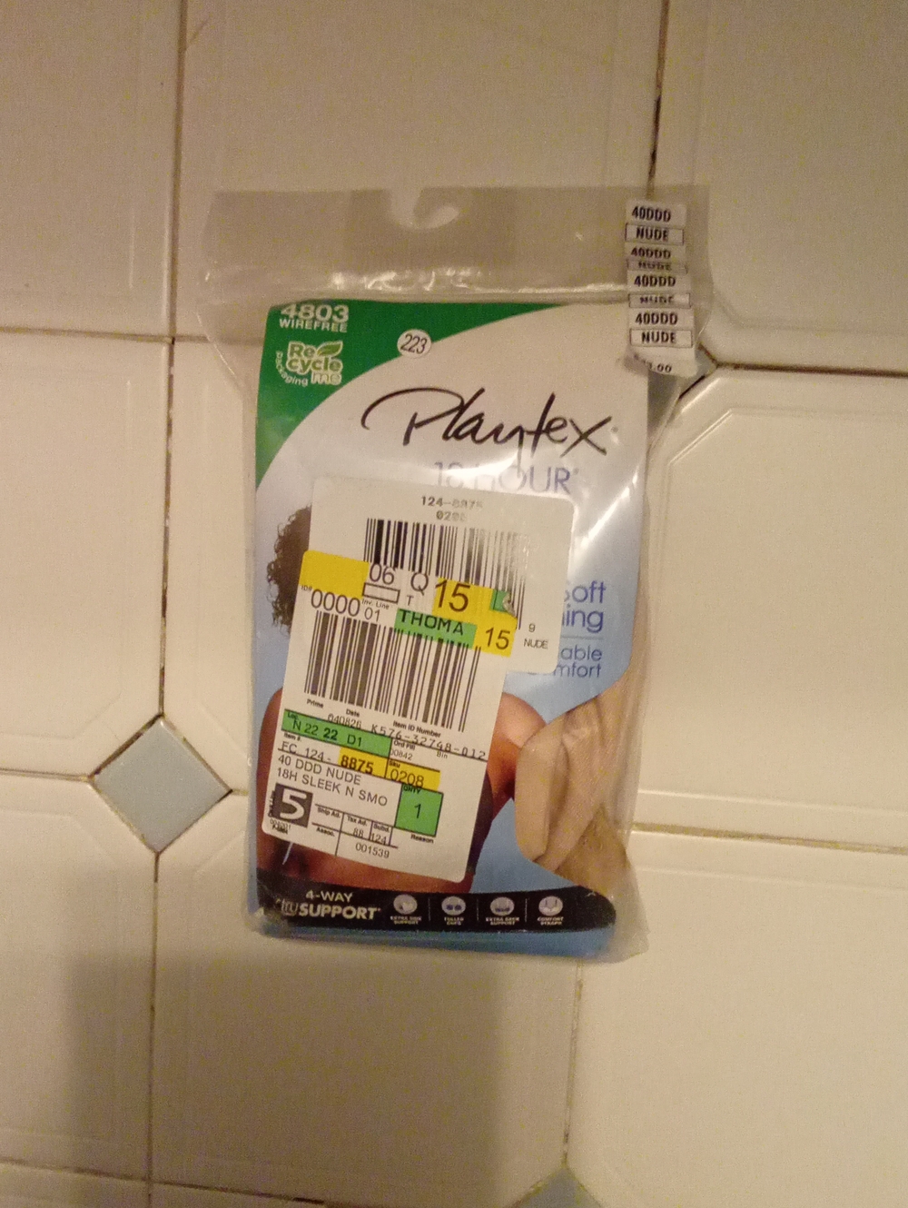 Playtex 18 Hr Wireless Bra 40DDD Opened New